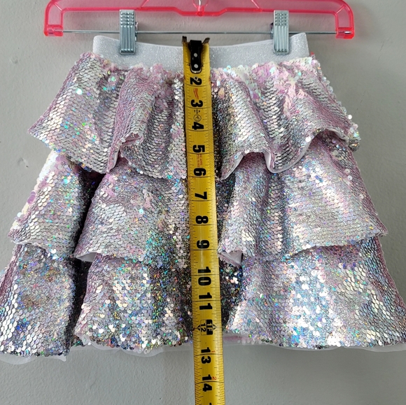 Lola and the boys 3 layer shimmering silver sequin skirt. Size 4T. New with tags - Picture 4 of 10